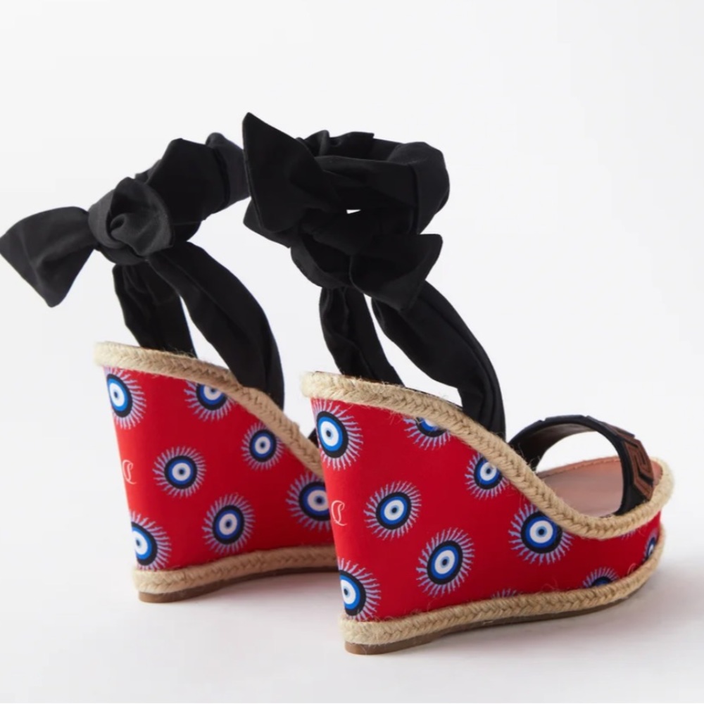 Christian Louboutin Athina Des Cyclades Evil Eye 120 Wedge Sandals BNIB 39 (9) - Picture 8 of 14